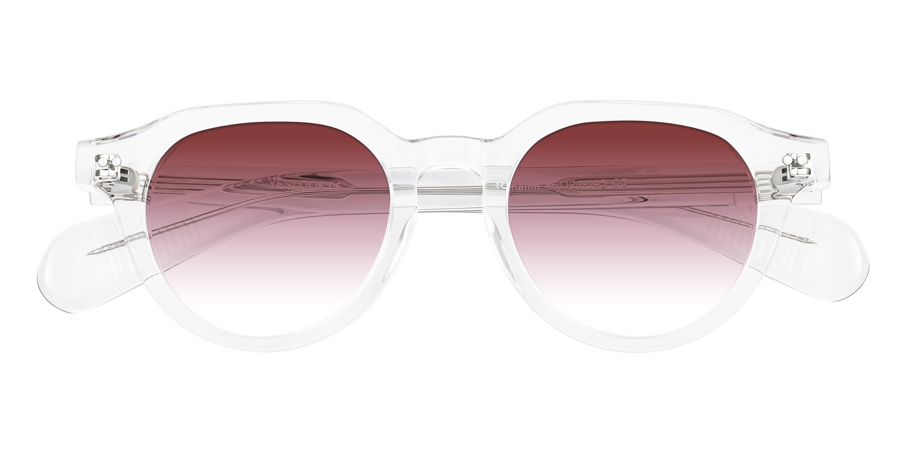 Folded Front of Rohamn in Clear with Garnet Gradient Lenses