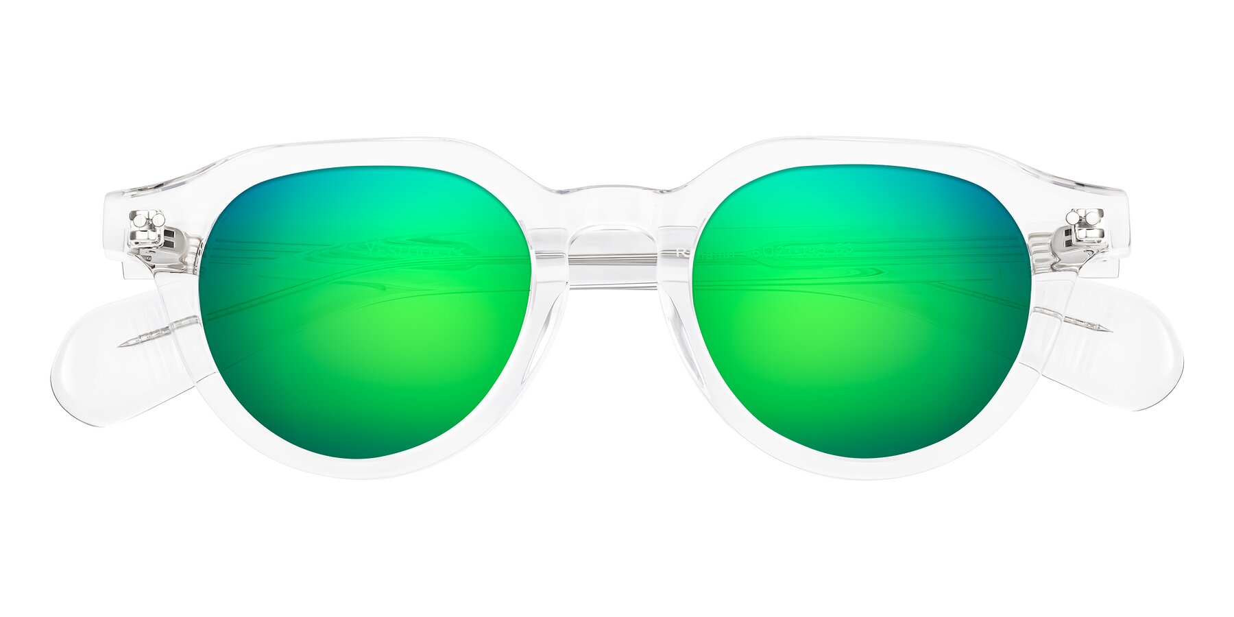 Folded Front of Rohamn in Clear with Green Mirrored Lenses