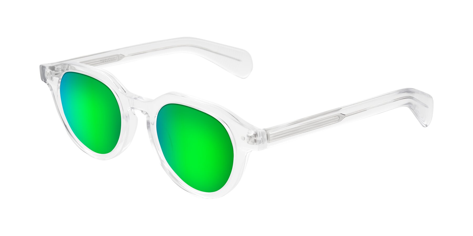 Angle of Rohamn in Clear with Green Mirrored Lenses