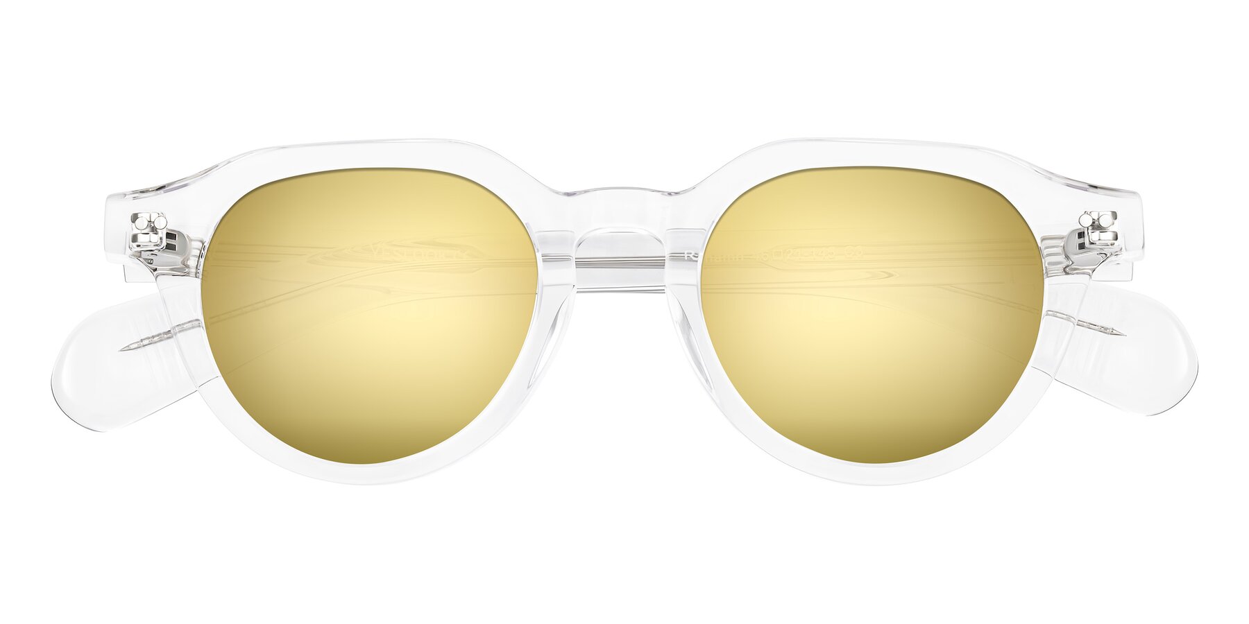 Folded Front of Rohamn in Clear with Gold Mirrored Lenses