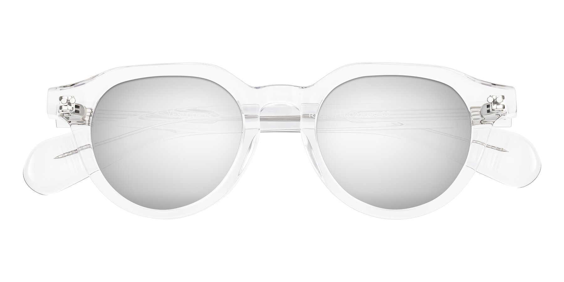 Folded Front of Rohamn in Clear with Silver Mirrored Lenses