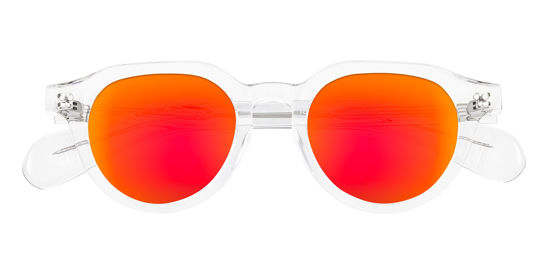Folded Front of Rohamn in Clear with Red Gold Mirrored Lenses