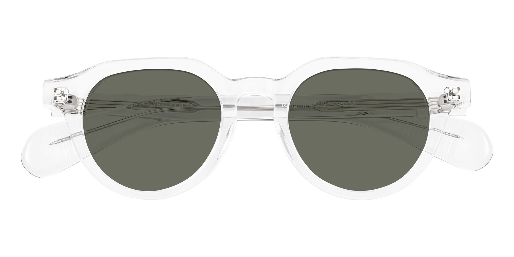 Folded Front of Rohamn in Clear with Gray Polarized Lenses