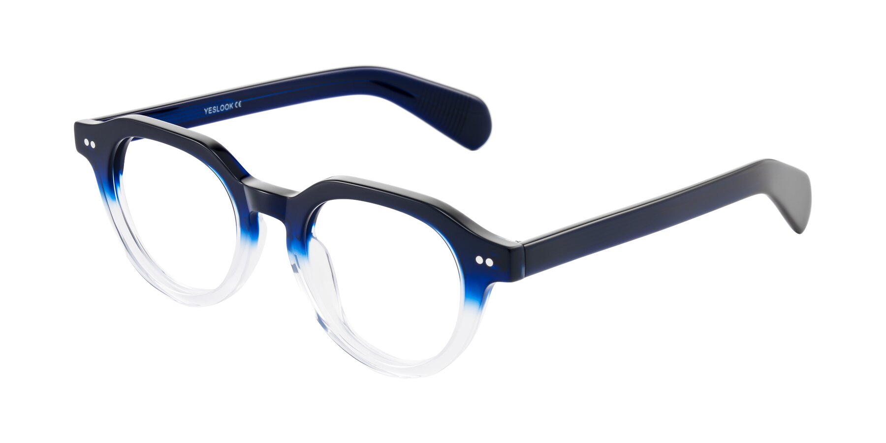 Angle of Rohamn in Navy Blue/Clear with Clear Eyeglass Lenses