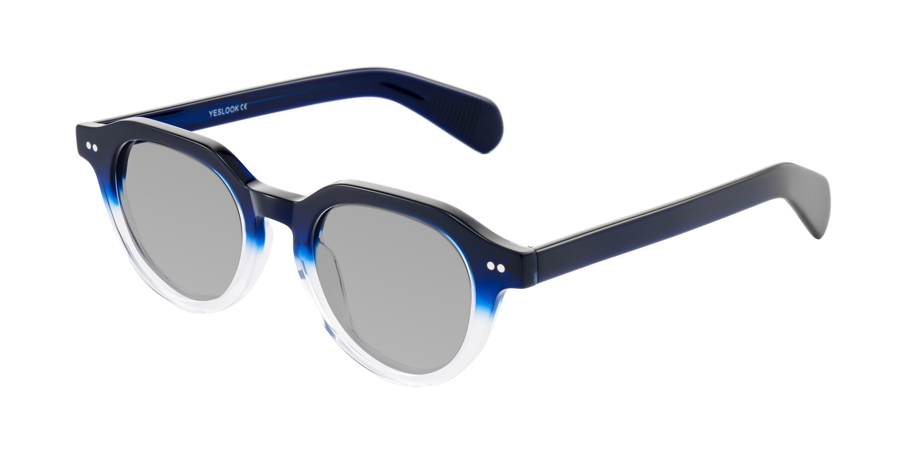 Angle of Rohamn in Navy Blue/Clear with Light Gray Tinted Lenses