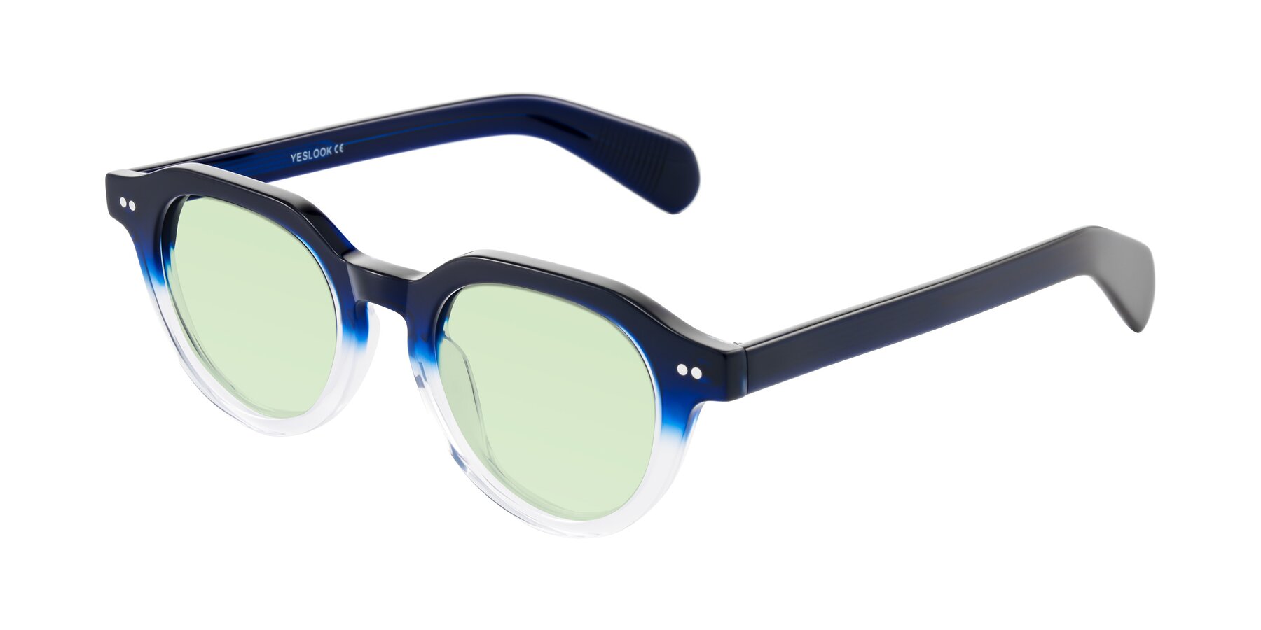 Angle of Rohamn in Navy Blue/Clear with Light Green Tinted Lenses