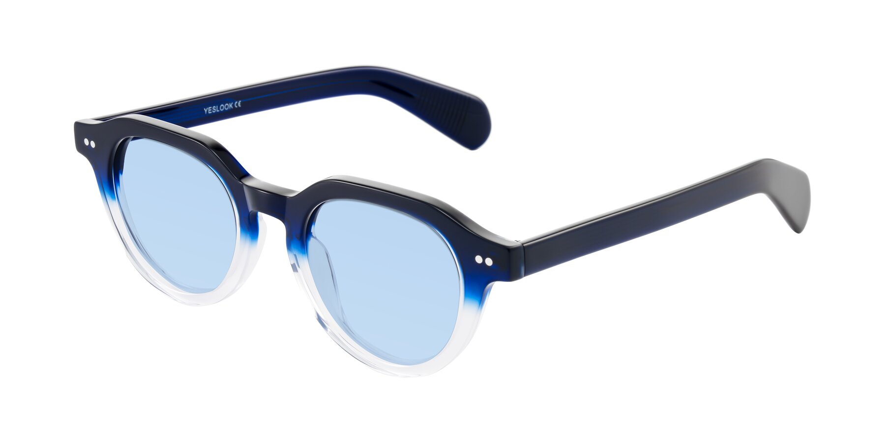 Angle of Rohamn in Navy Blue/Clear with Light Blue Tinted Lenses
