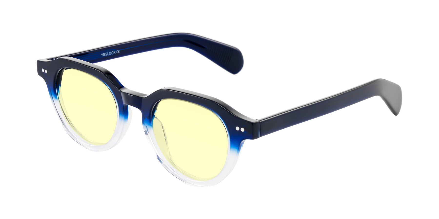 Angle of Rohamn in Navy Blue/Clear with Light Yellow Tinted Lenses