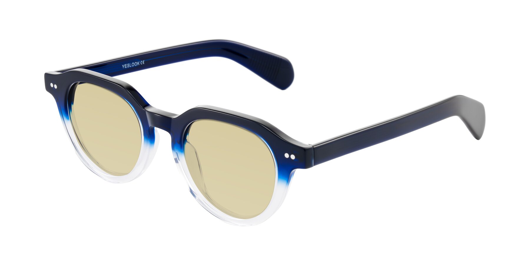 Angle of Rohamn in Navy Blue/Clear with Light Champagne Tinted Lenses