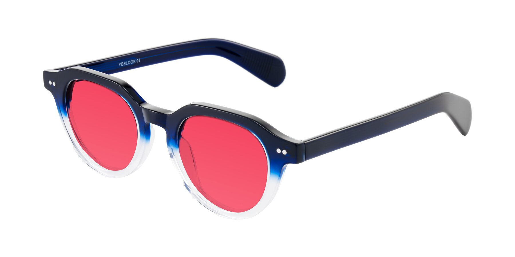 Angle of Rohamn in Navy Blue/Clear with Red Tinted Lenses