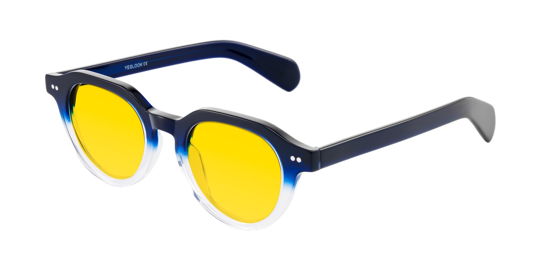 Angle of Rohamn in Navy Blue/Clear with Yellow Tinted Lenses