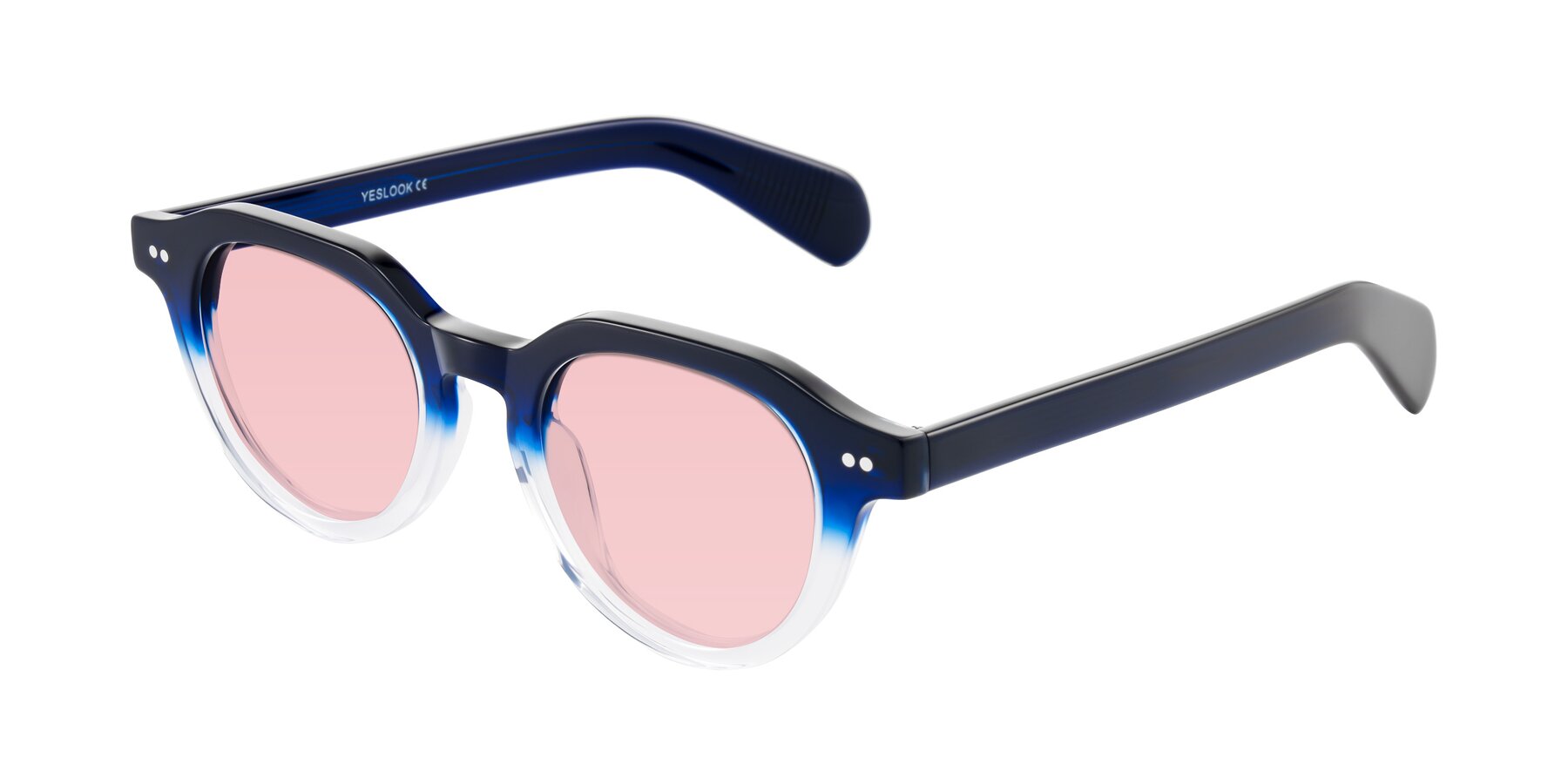 Angle of Rohamn in Navy Blue/Clear with Light Garnet Tinted Lenses