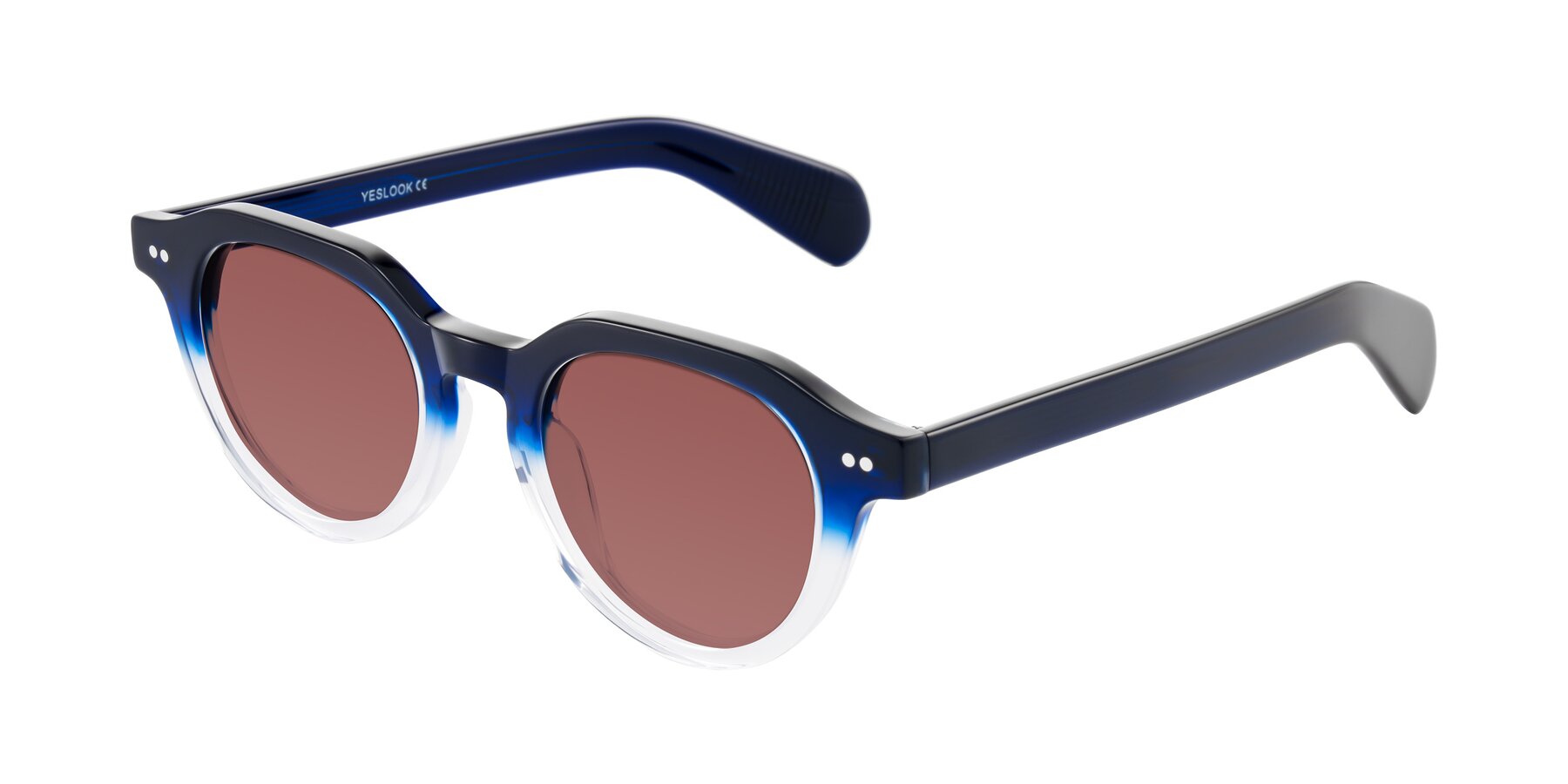 Angle of Rohamn in Navy Blue/Clear with Garnet Tinted Lenses