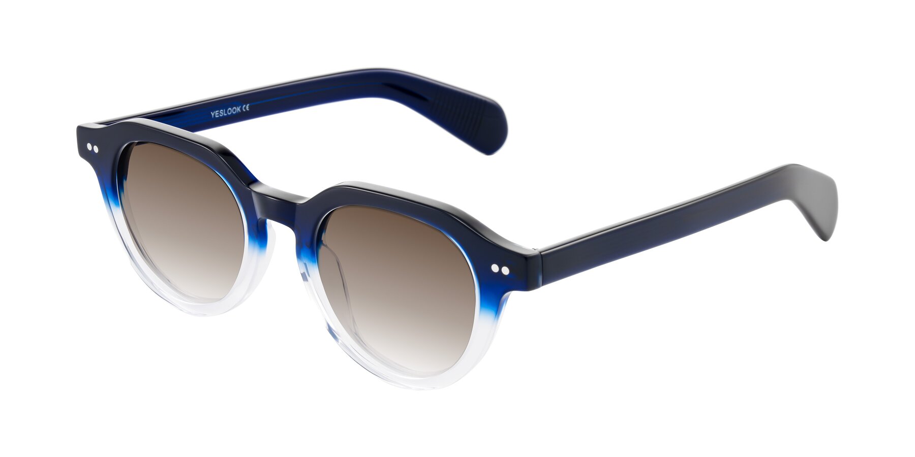 Angle of Rohamn in Navy Blue/Clear with Brown Gradient Lenses