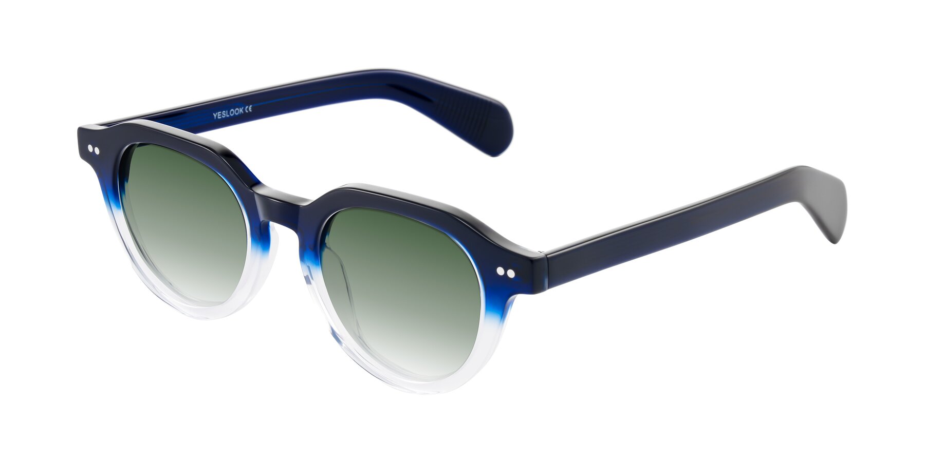 Angle of Rohamn in Navy Blue/Clear with Green Gradient Lenses