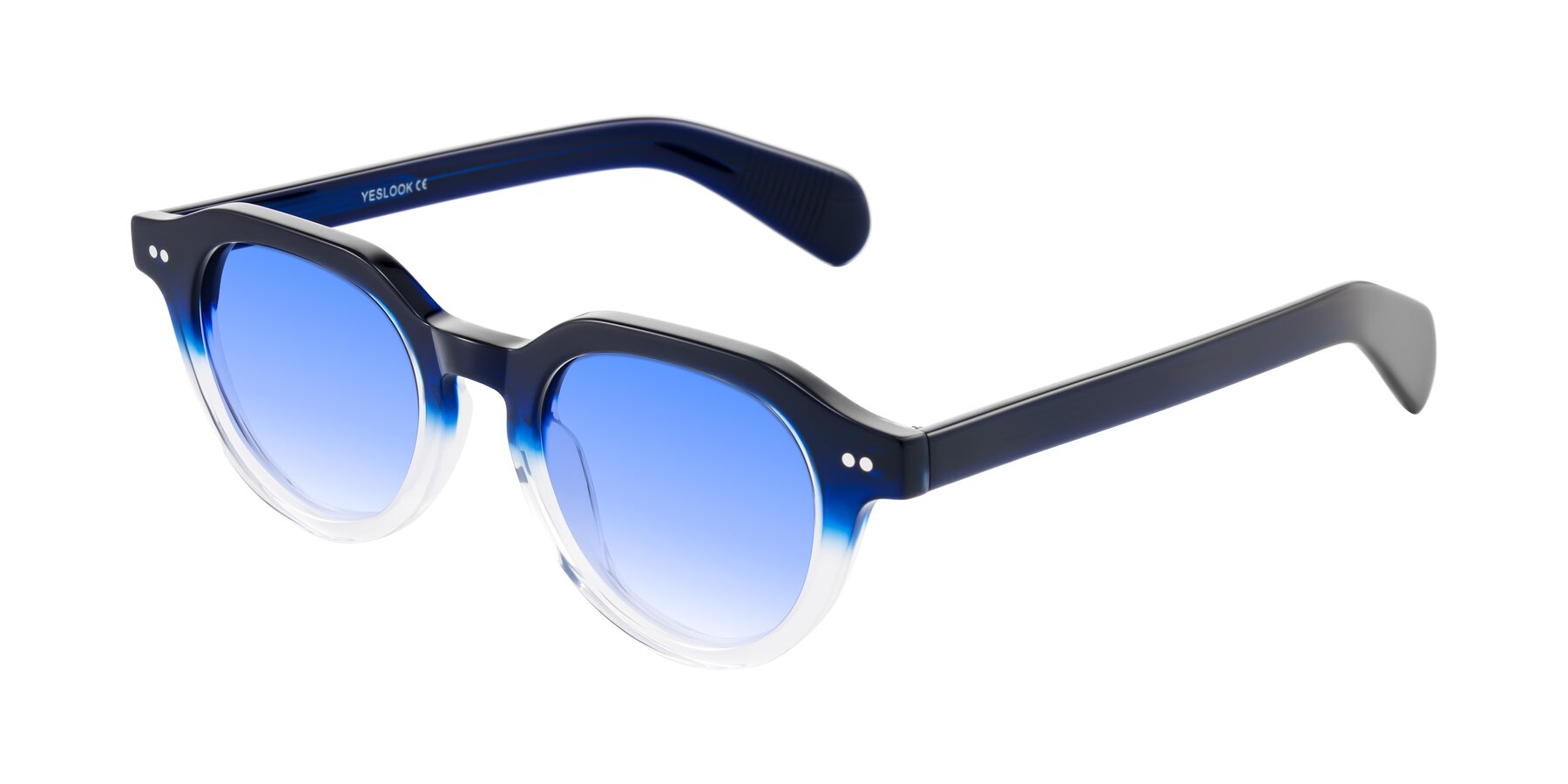 Angle of Rohamn in Navy Blue/Clear with Blue Gradient Lenses