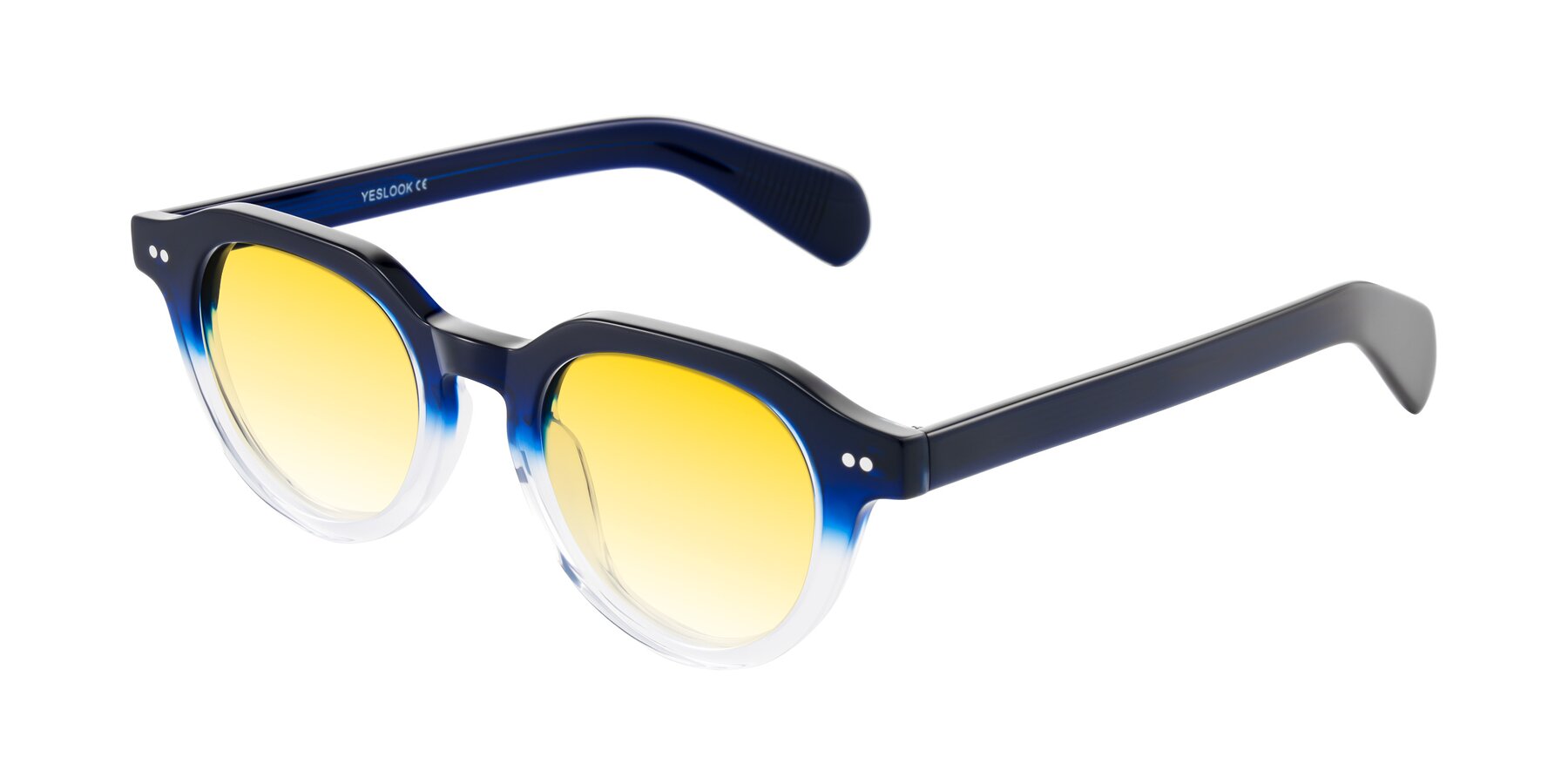 Angle of Rohamn in Navy Blue/Clear with Yellow Gradient Lenses