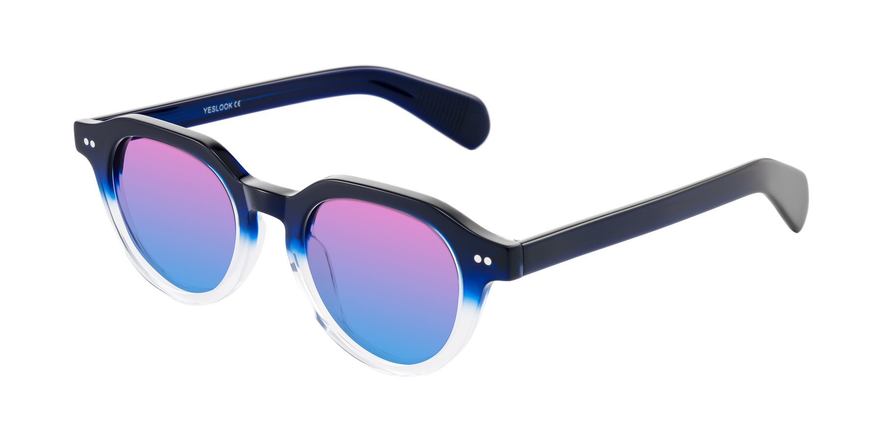Angle of Rohamn in Navy Blue/Clear with Pink / Blue Gradient Lenses