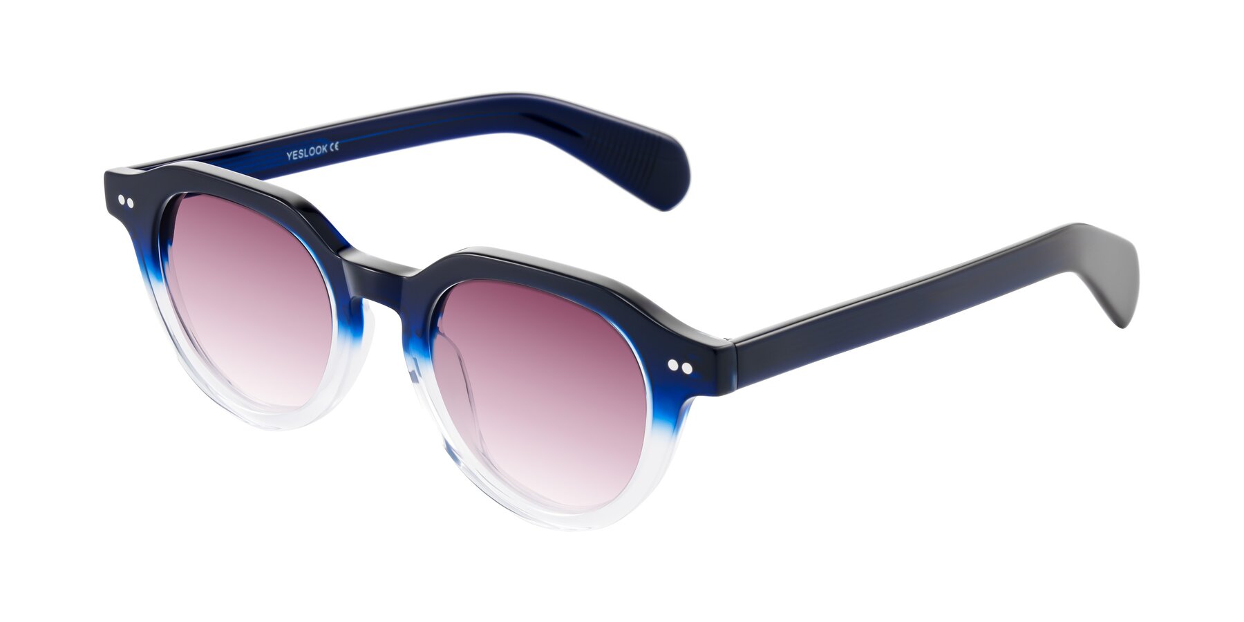 Angle of Rohamn in Navy Blue/Clear with Wine Gradient Lenses