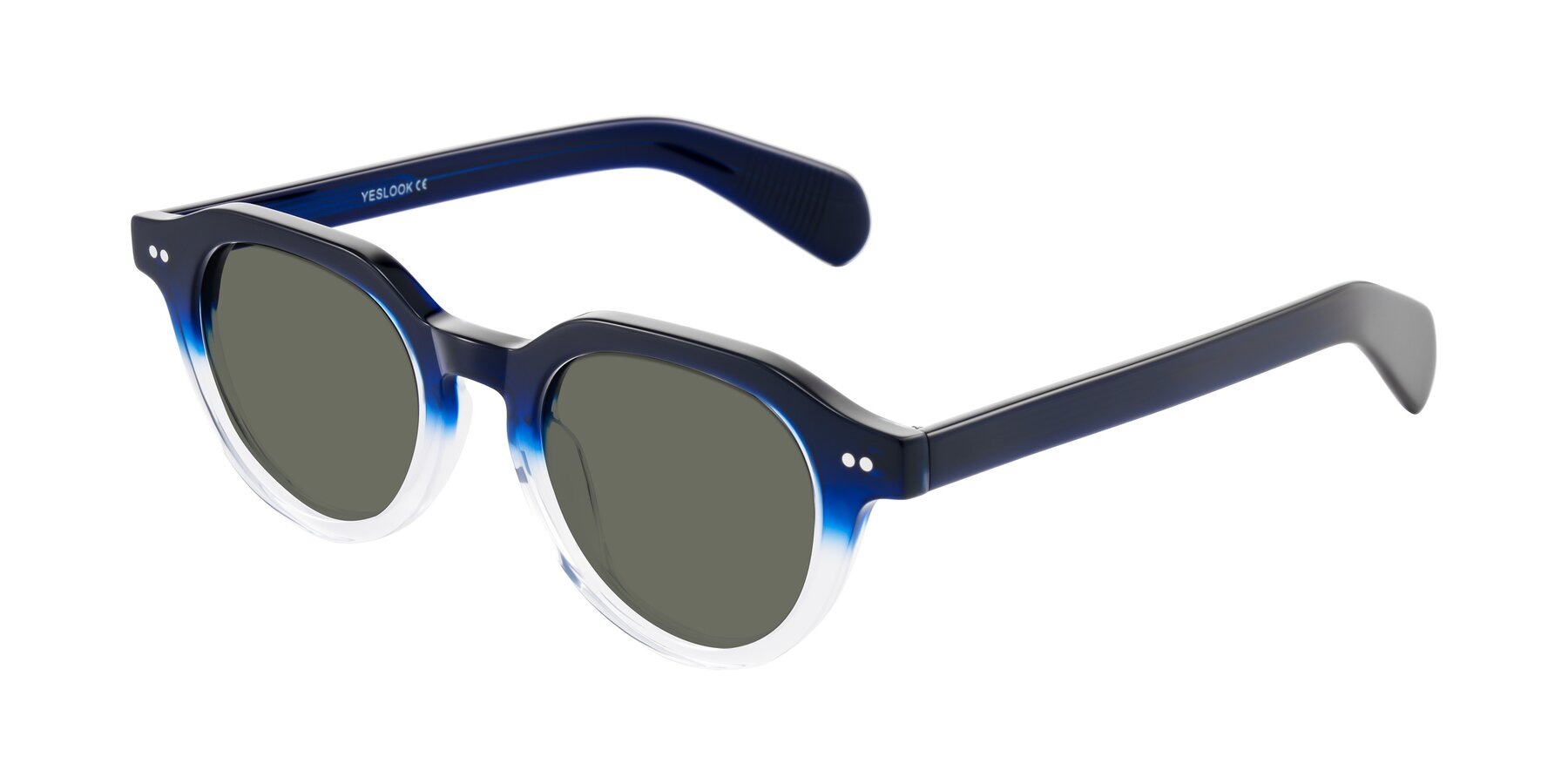 Angle of Rohamn in Navy Blue/Clear with Gray Polarized Lenses