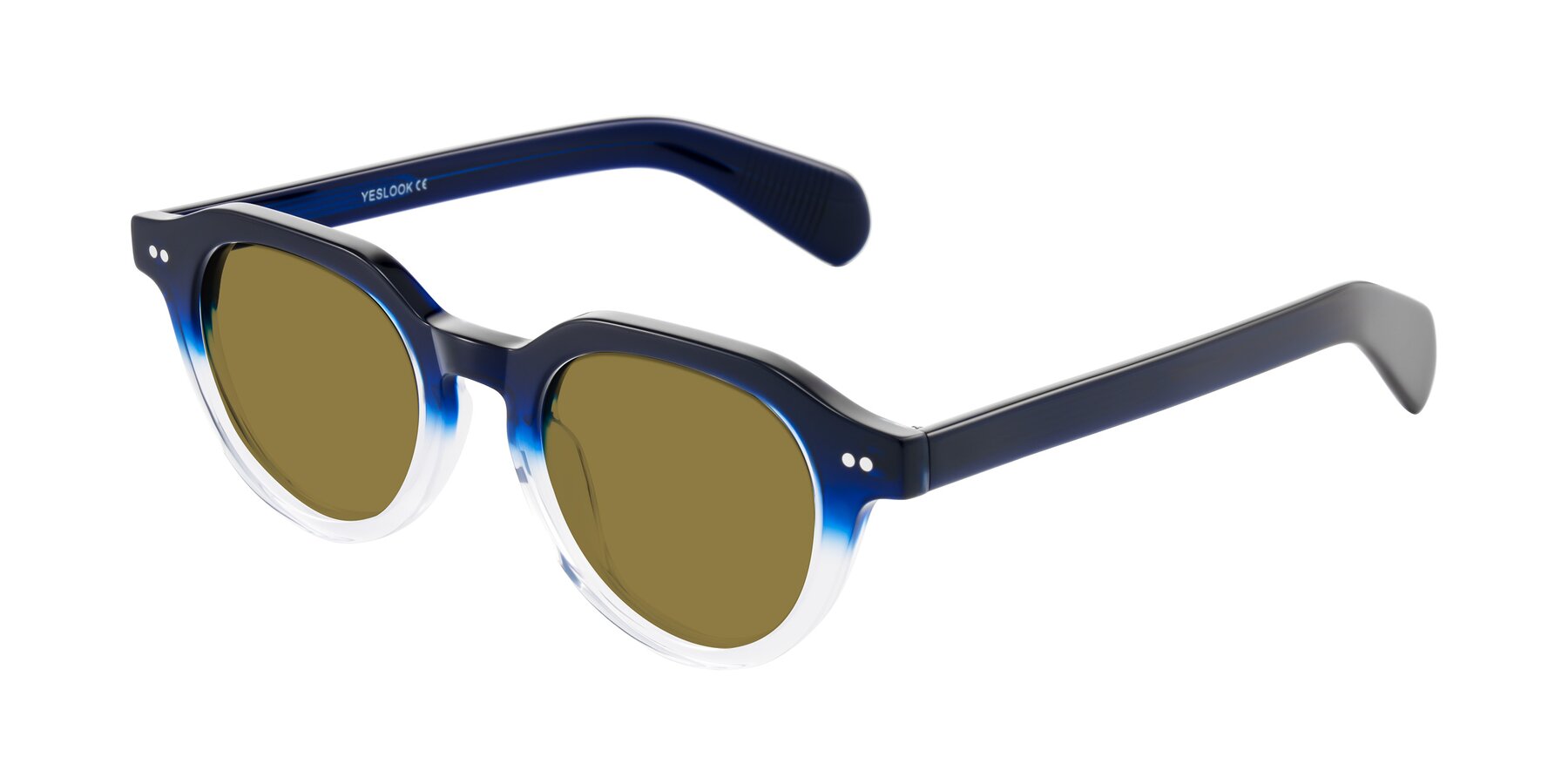 Angle of Rohamn in Navy Blue/Clear with Brown Polarized Lenses