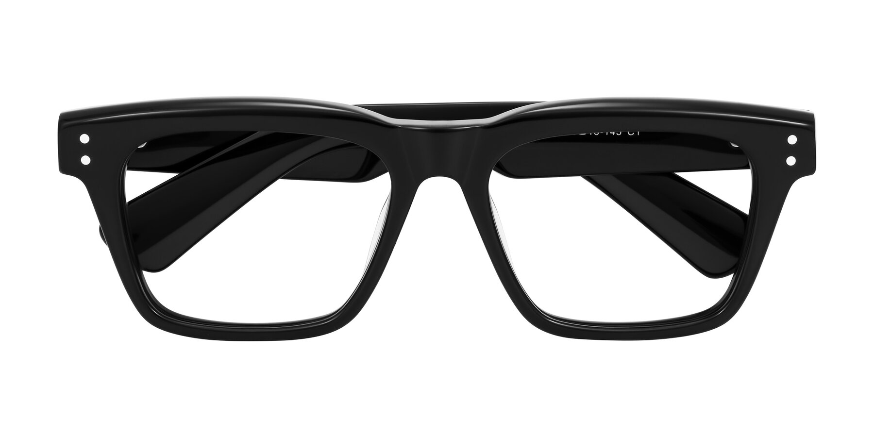 Folded Front of Paisley in Black with Clear Blue Light Blocking Lenses