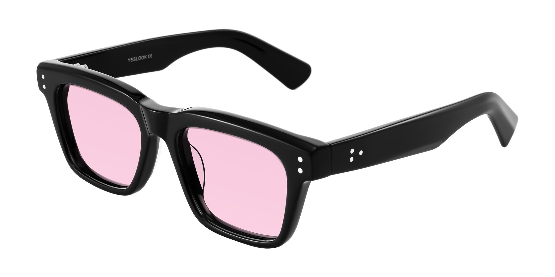 Angle of Paisley in Black with Light Pink Tinted Lenses