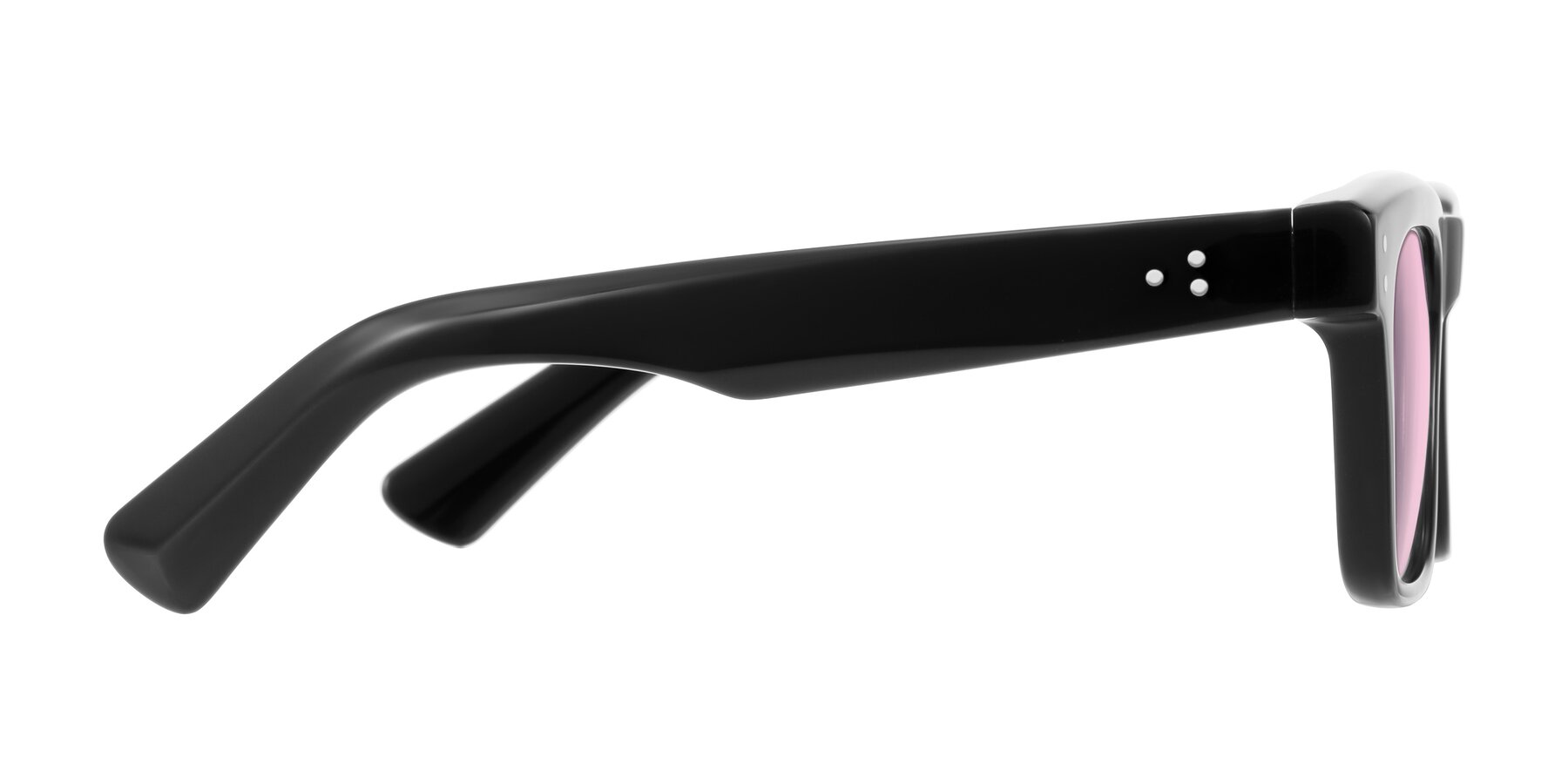 Side of Paisley in Black with Light Pink Tinted Lenses
