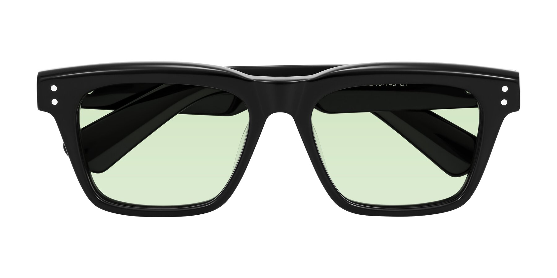 Folded Front of Paisley in Black with Light Green Tinted Lenses