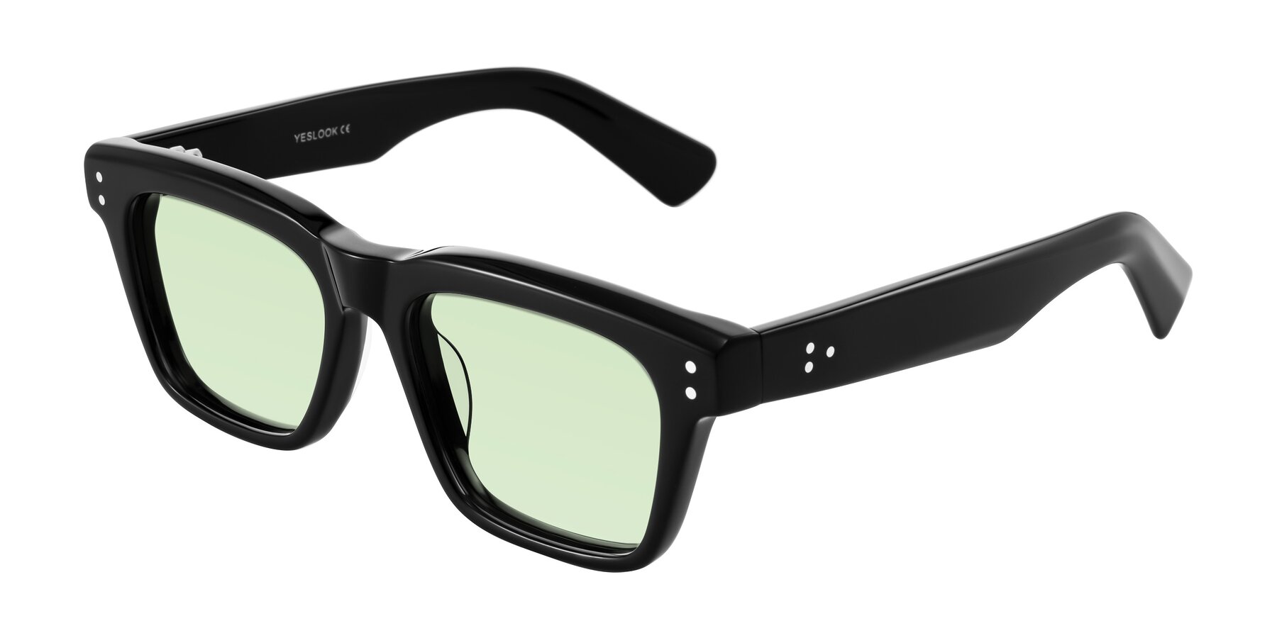Angle of Paisley in Black with Light Green Tinted Lenses