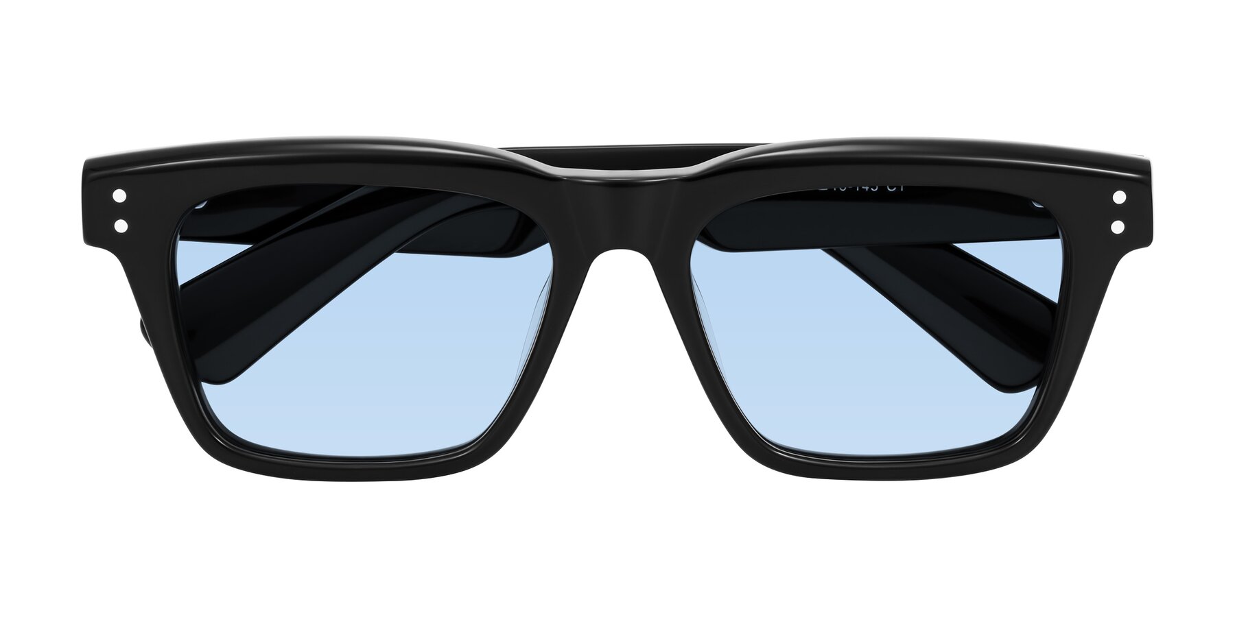Folded Front of Paisley in Black with Light Blue Tinted Lenses