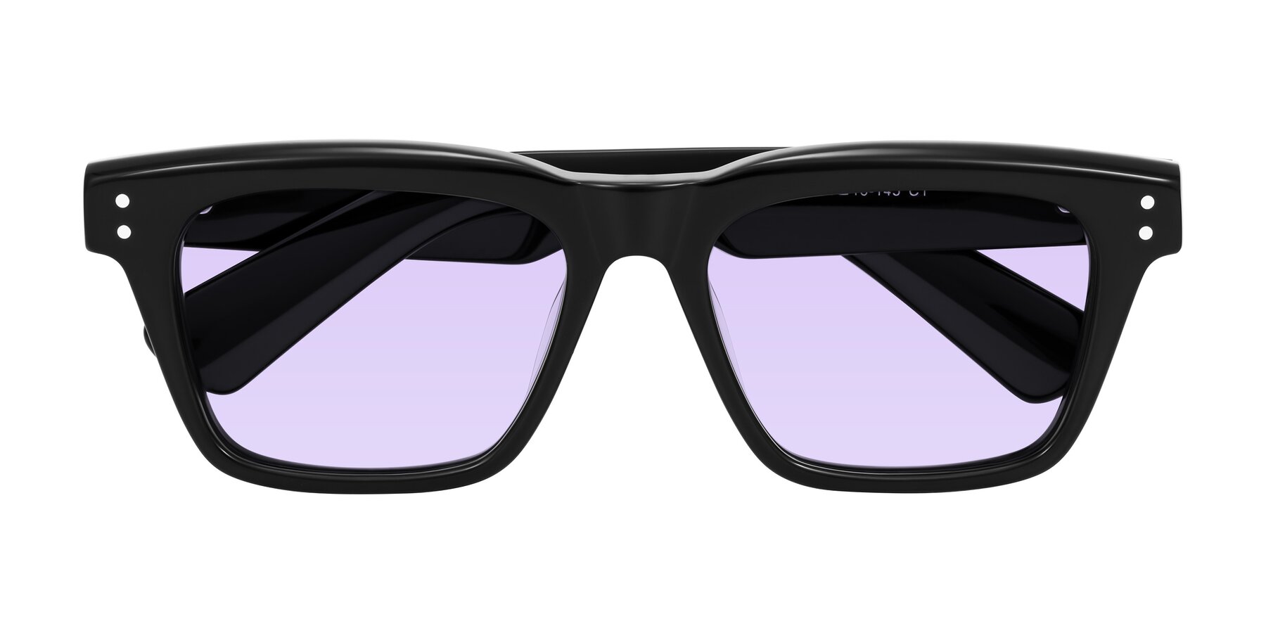Folded Front of Paisley in Black with Light Purple Tinted Lenses