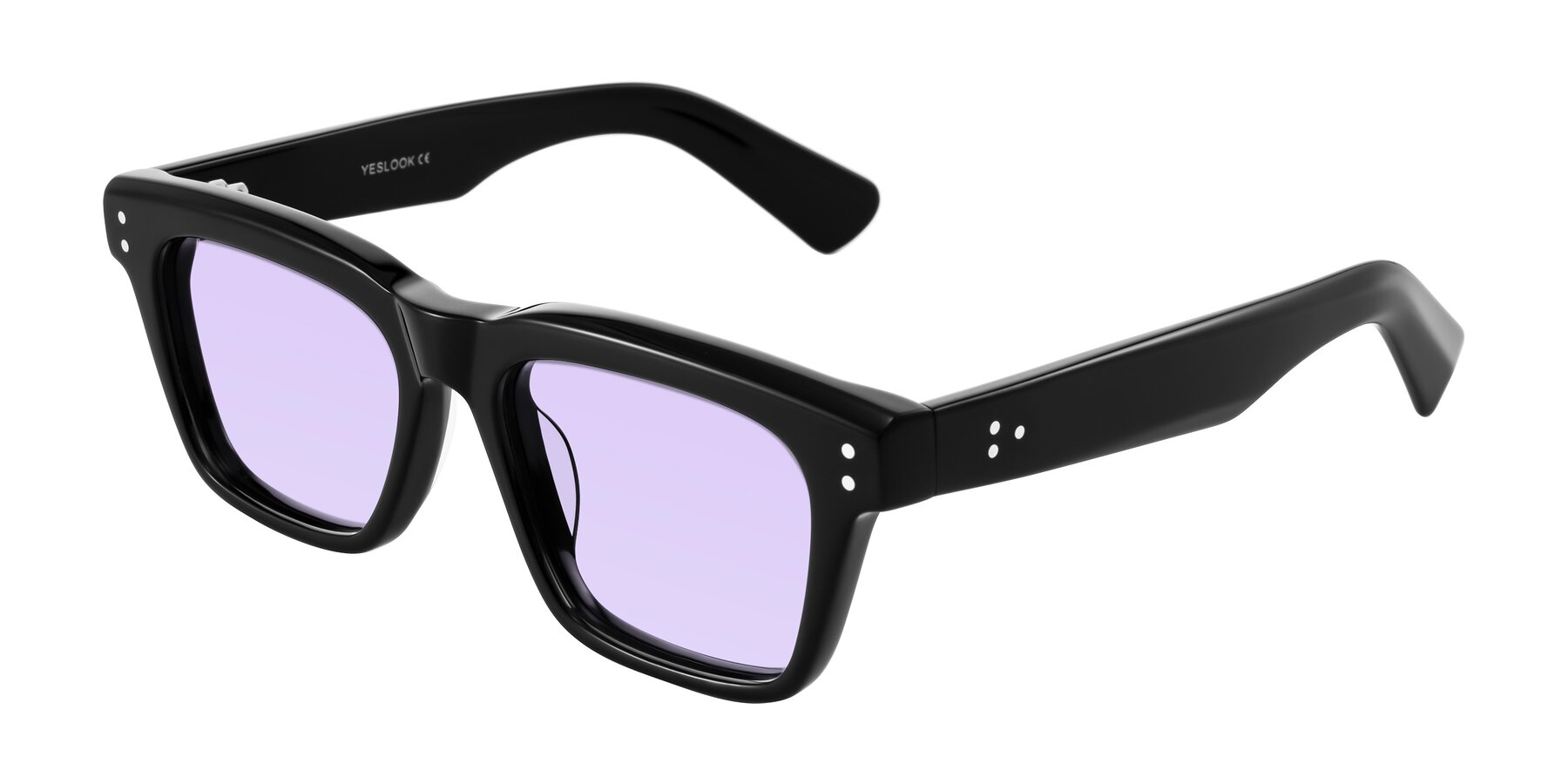 Angle of Paisley in Black with Light Purple Tinted Lenses