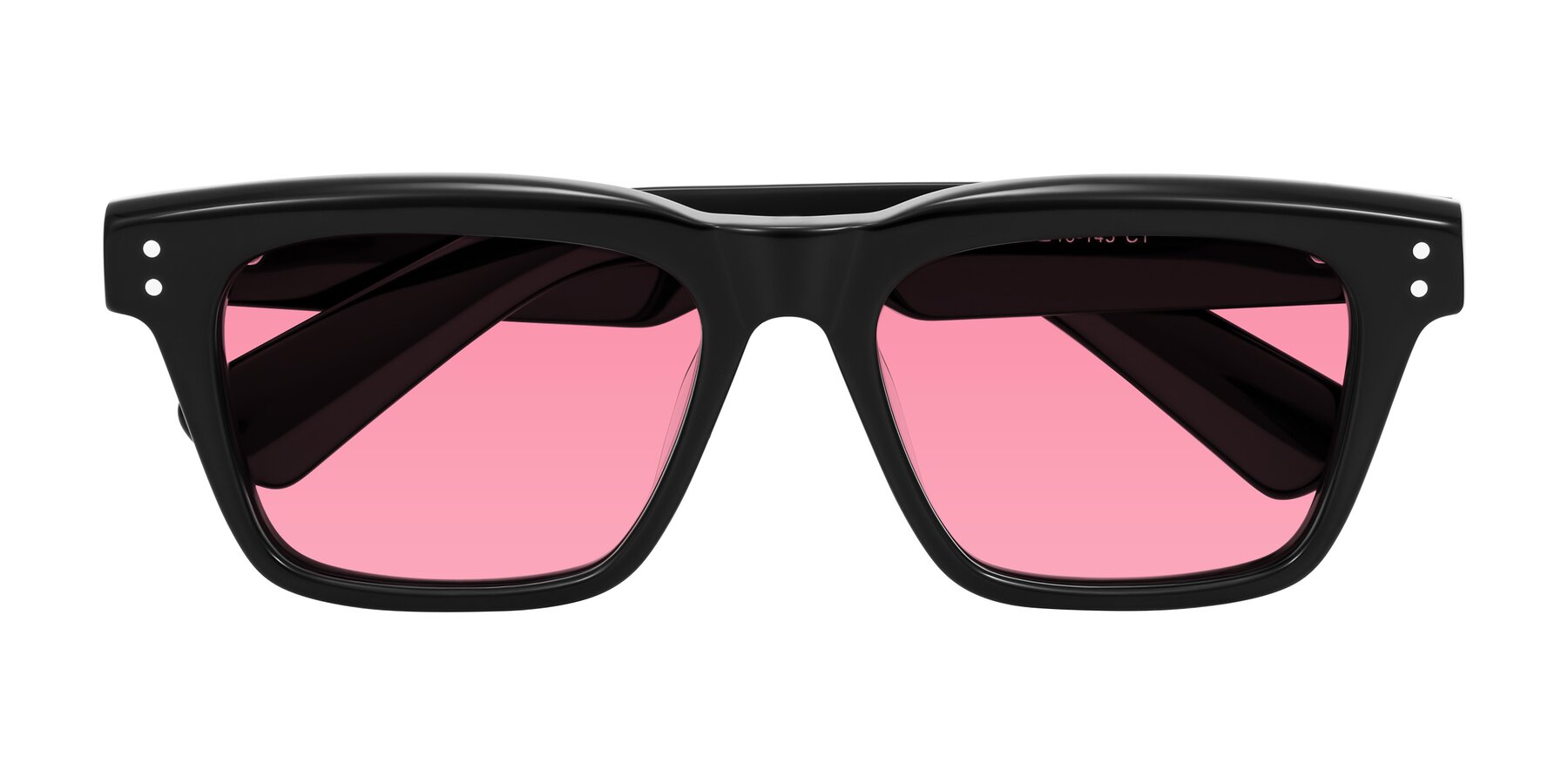 Folded Front of Paisley in Black with Pink Tinted Lenses
