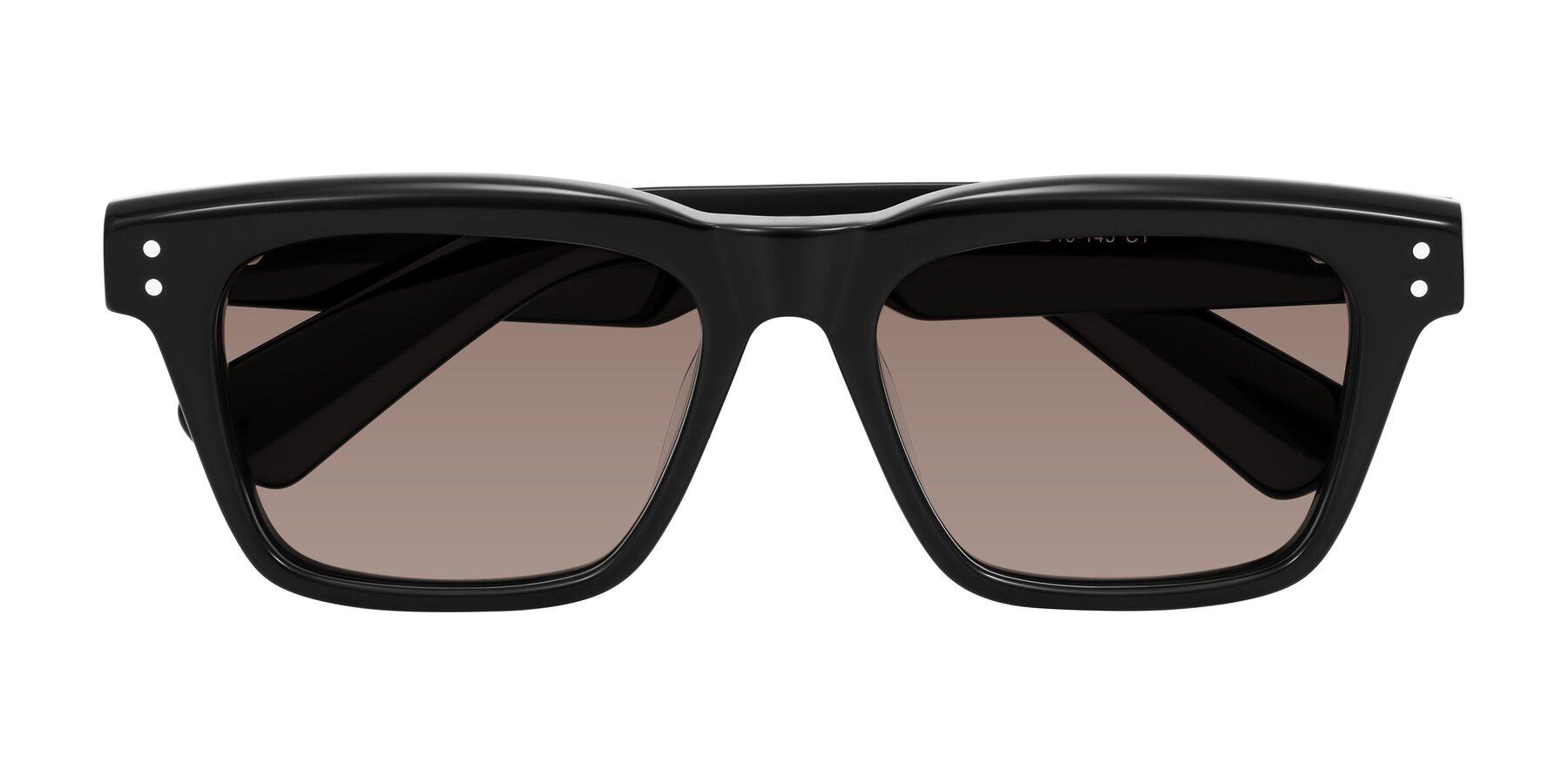 Folded Front of Paisley in Black with Medium Brown Tinted Lenses