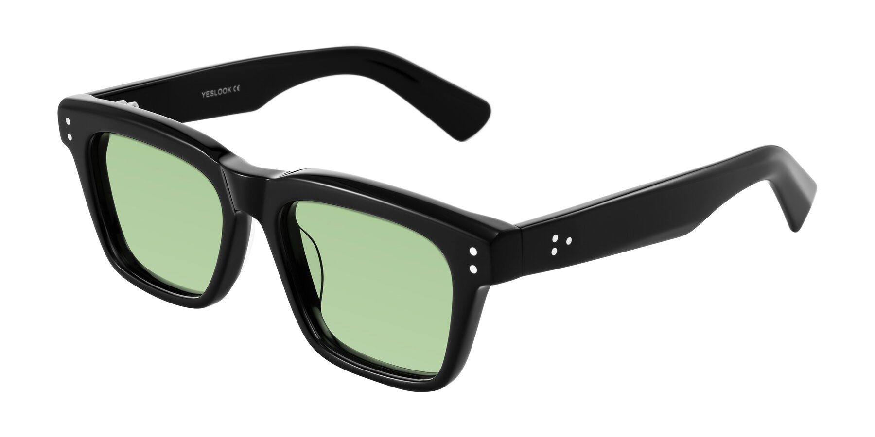 Angle of Paisley in Black with Medium Green Tinted Lenses