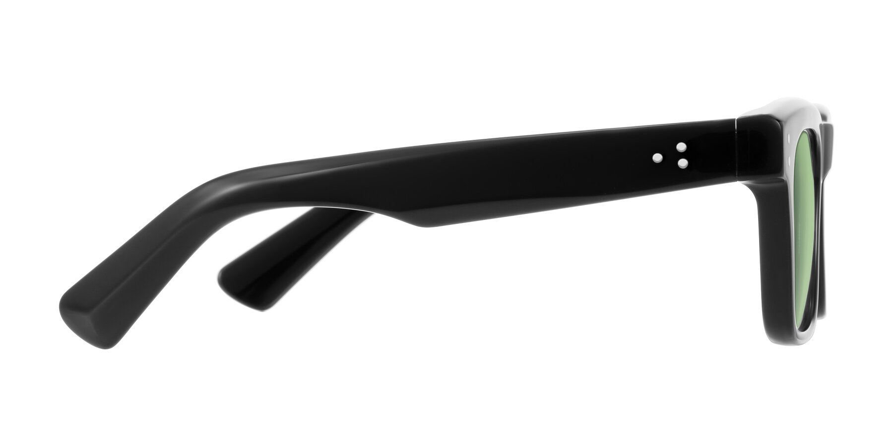 Side of Paisley in Black with Medium Green Tinted Lenses