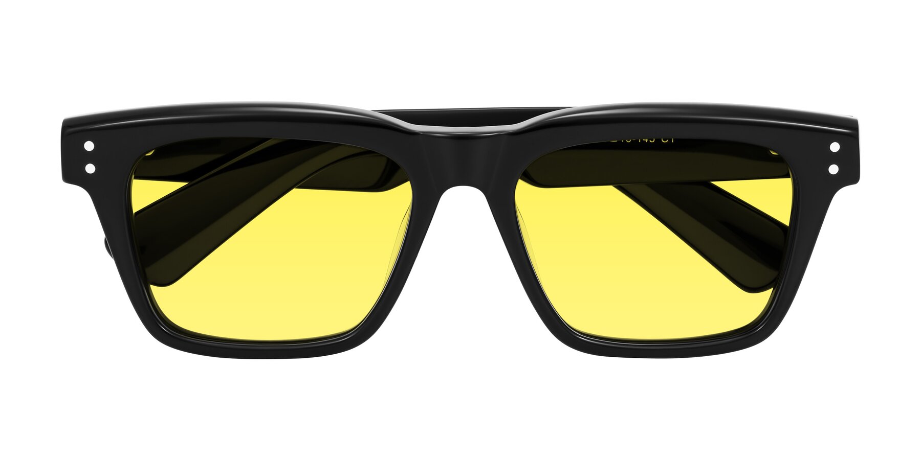 Folded Front of Paisley in Black with Medium Yellow Tinted Lenses
