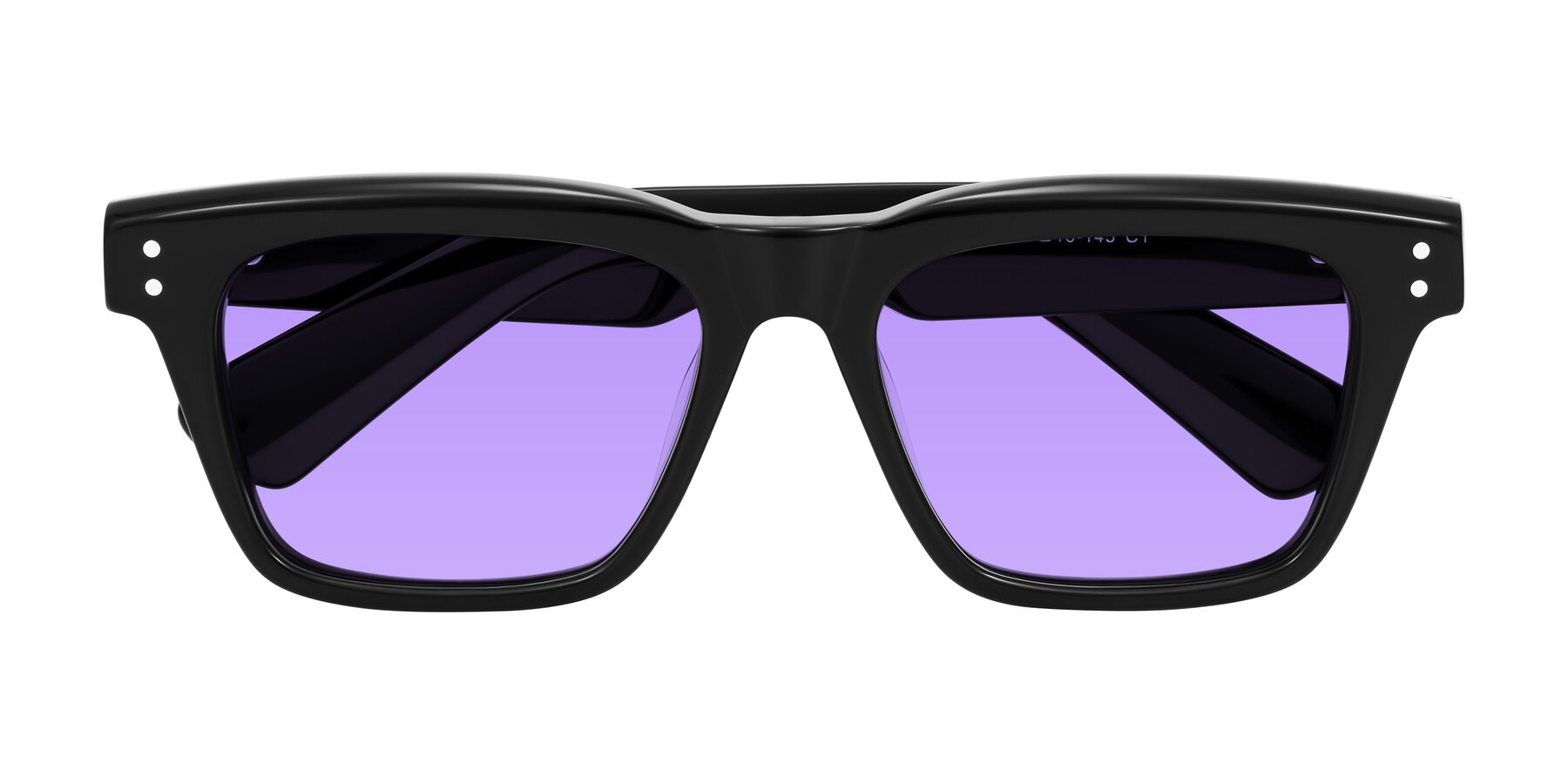 Folded Front of Paisley in Black with Medium Purple Tinted Lenses