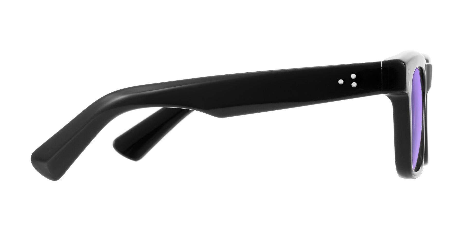 Side of Paisley in Black with Medium Purple Tinted Lenses