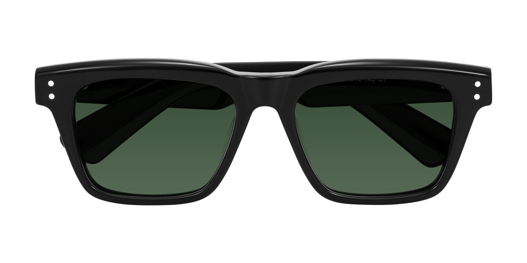 Folded Front of Paisley in Black with Green Tinted Lenses