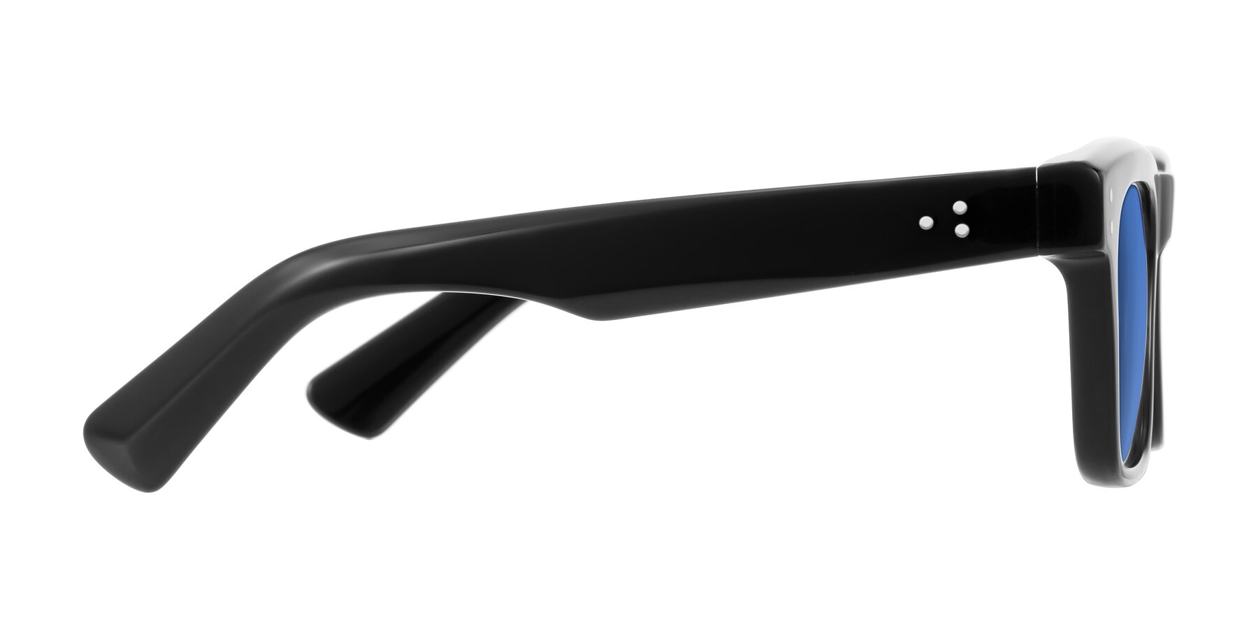 Side of Paisley in Black with Blue Tinted Lenses