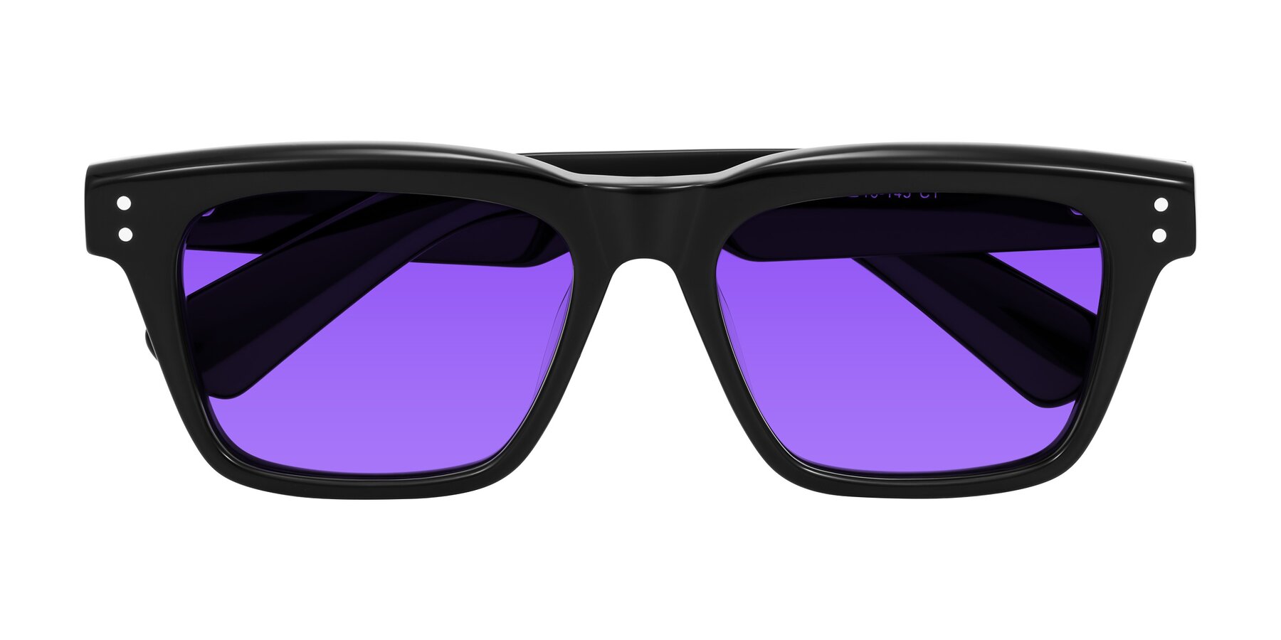 Folded Front of Paisley in Black with Purple Tinted Lenses