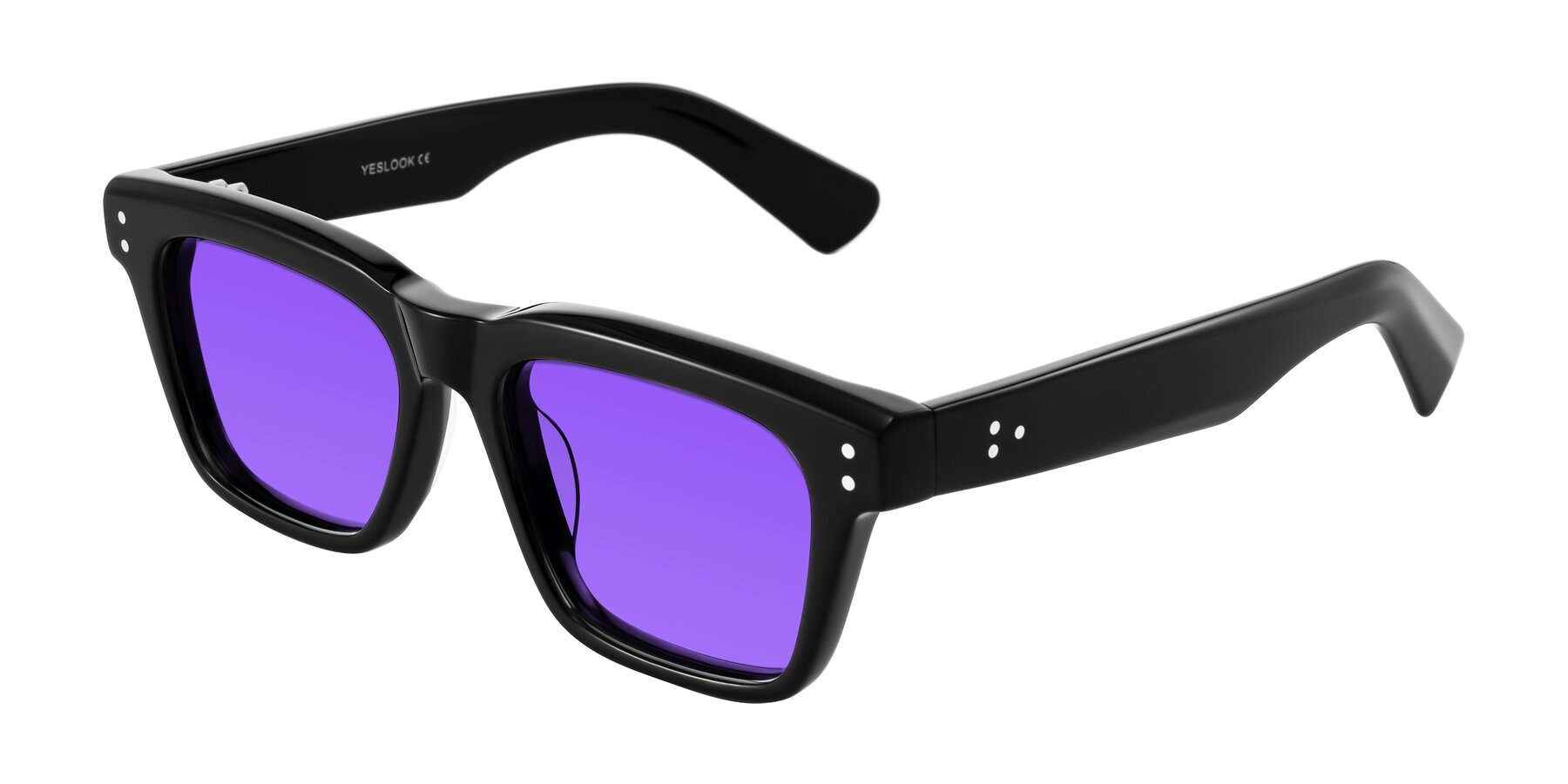 Angle of Paisley in Black with Purple Tinted Lenses