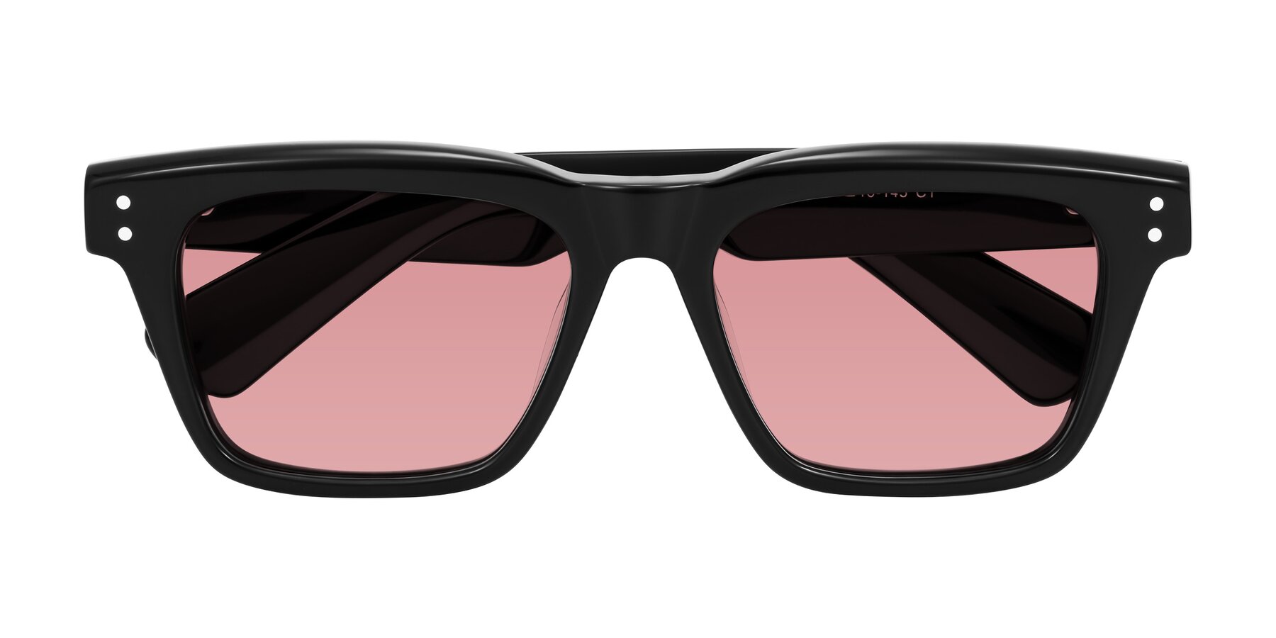 Folded Front of Paisley in Black with Medium Garnet Tinted Lenses
