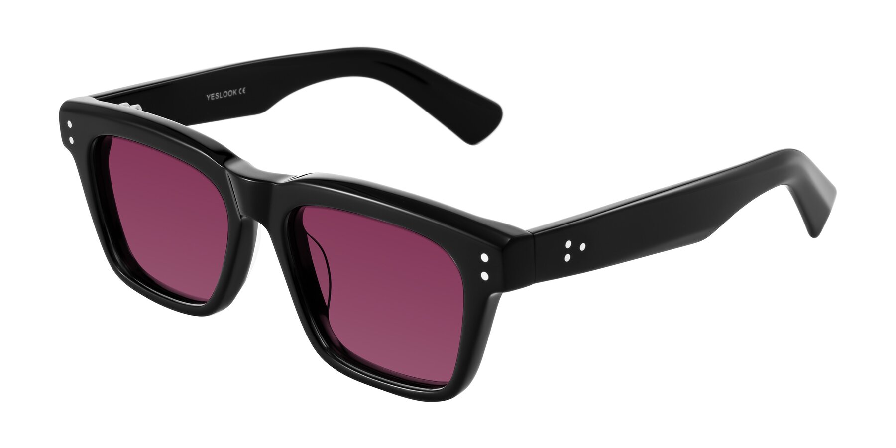 Angle of Paisley in Black with Wine Tinted Lenses