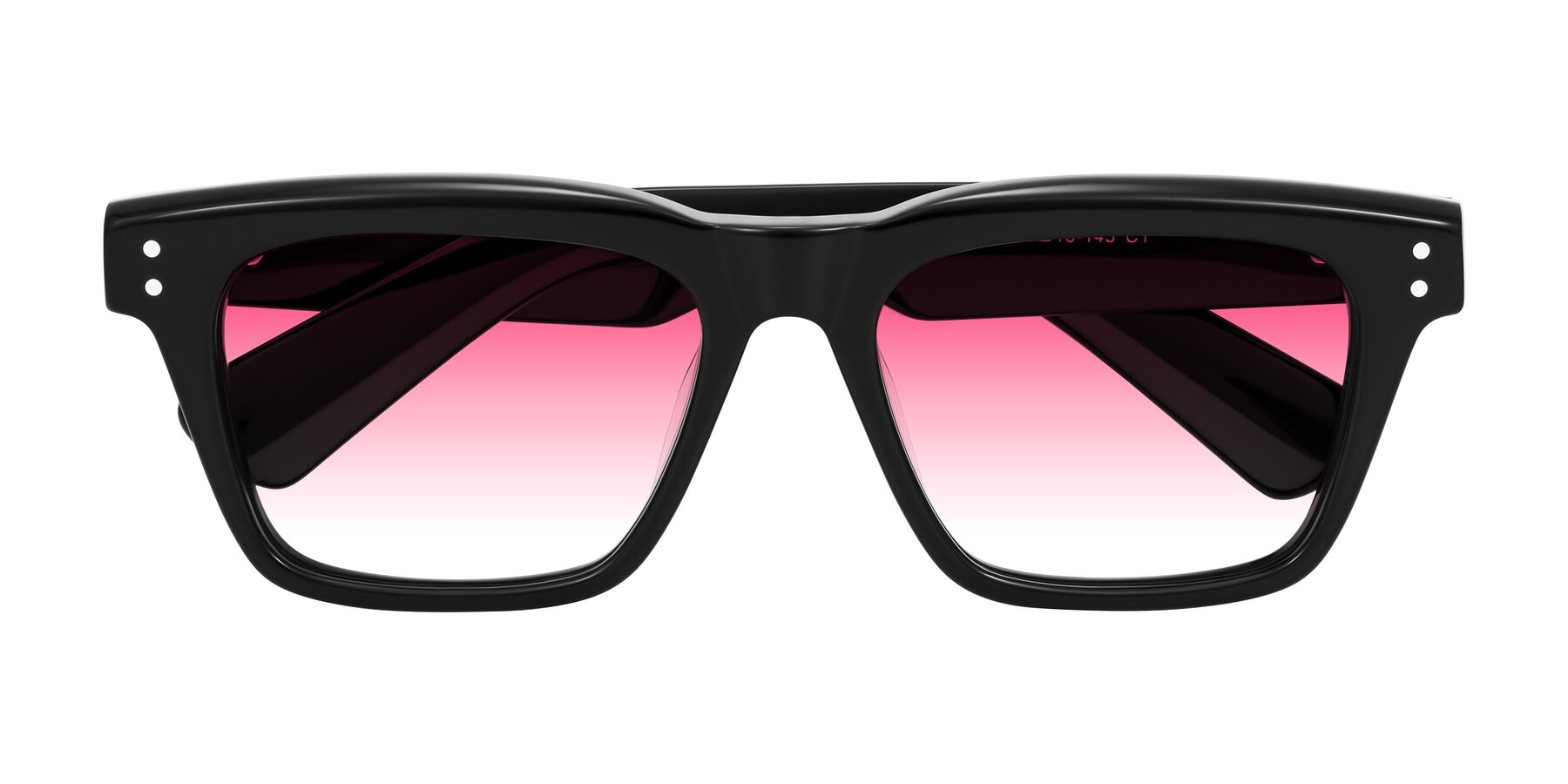 Folded Front of Paisley in Black with Pink Gradient Lenses