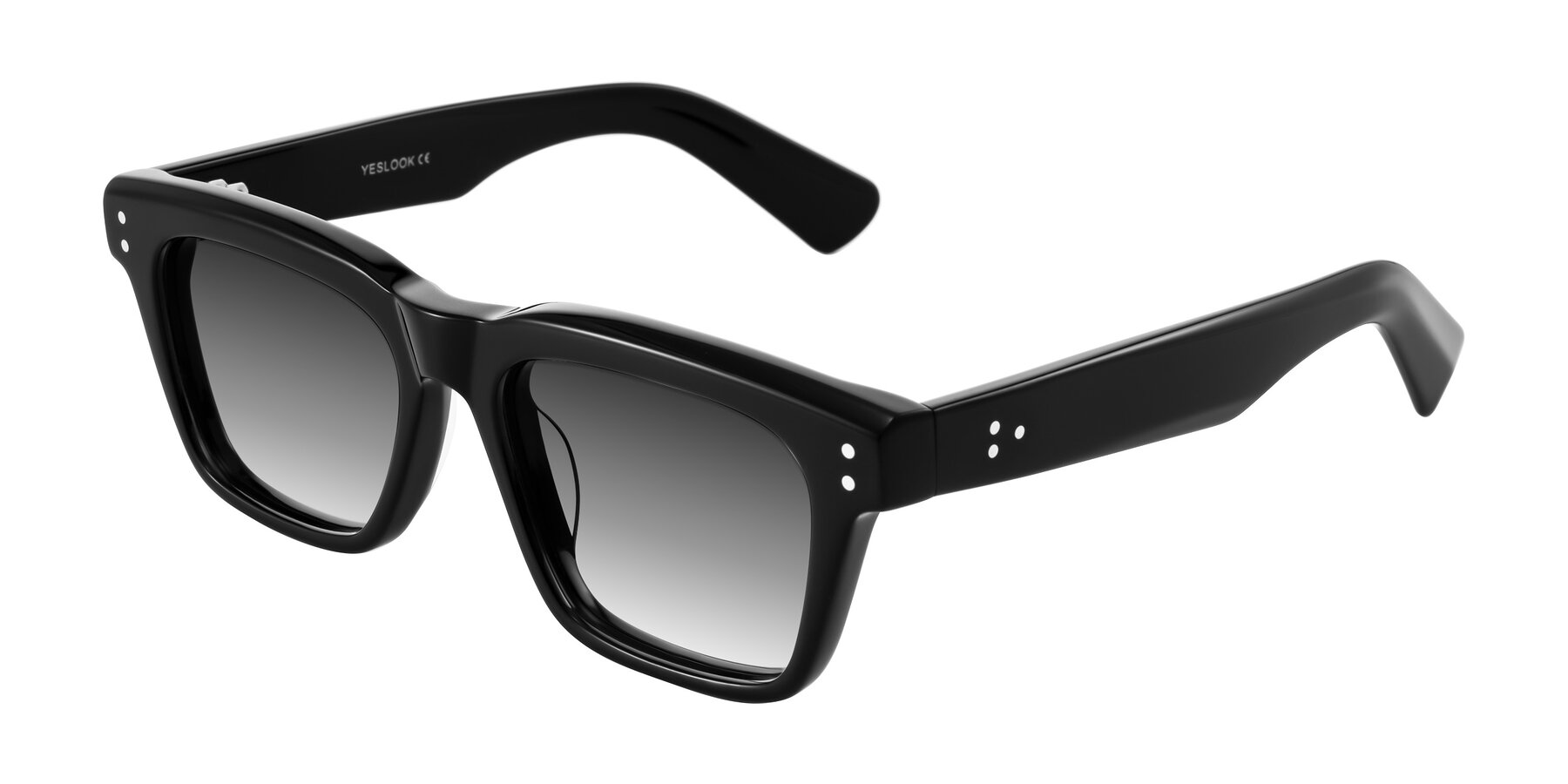Angle of Paisley in Black with Gray Gradient Lenses
