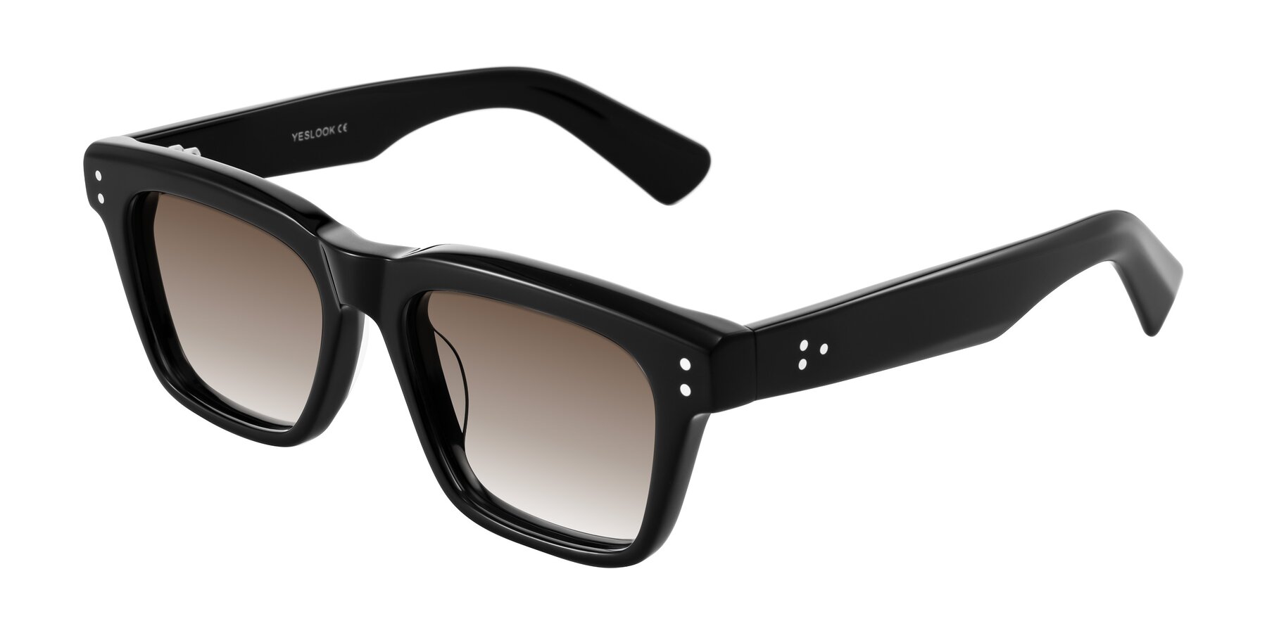 Angle of Paisley in Black with Brown Gradient Lenses