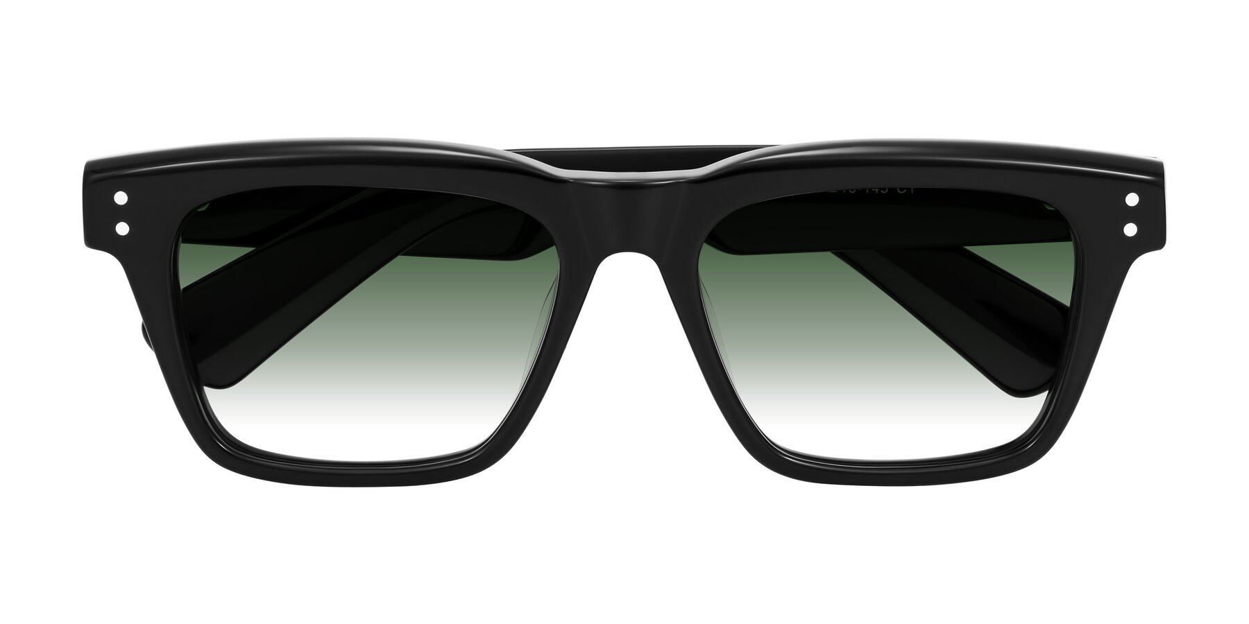 Folded Front of Paisley in Black with Green Gradient Lenses